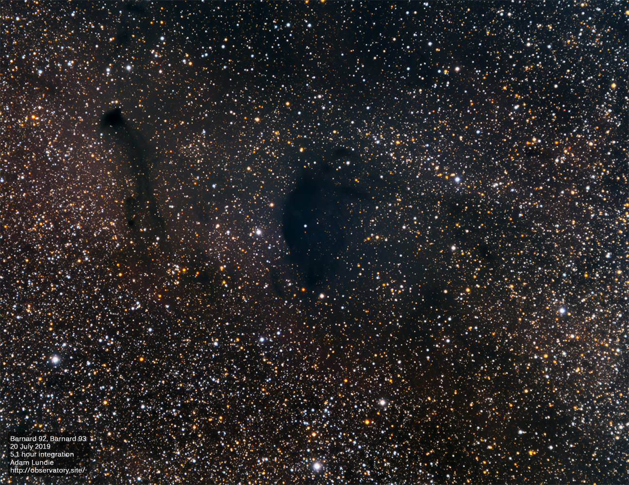 Molecular Clouds Barnard 92 and Barnard 93