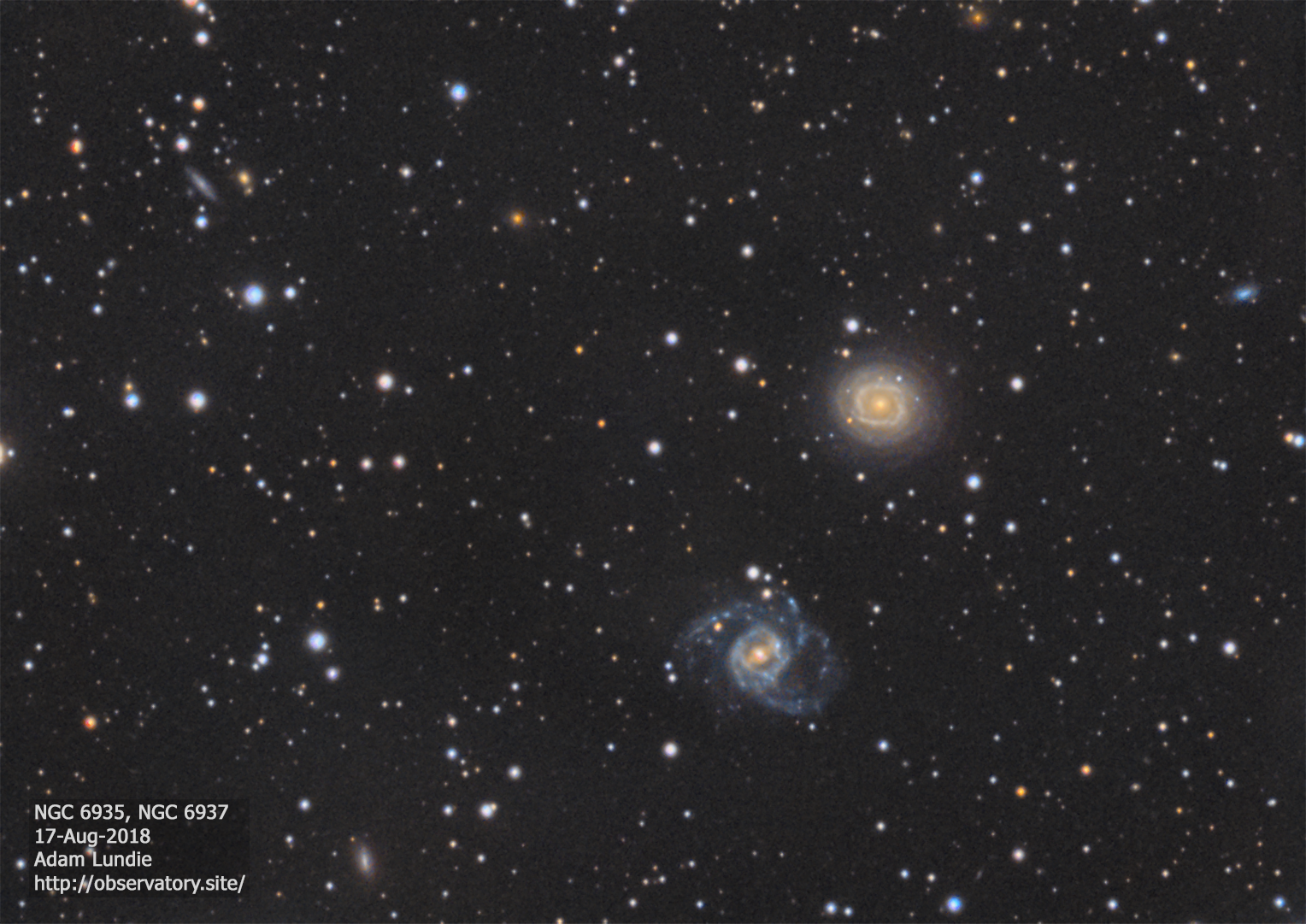 Spiral Galaxies NGC6935 and NGC6937